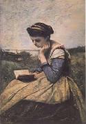 Liseuse dans la campagne (mk11)  Jean Baptiste Camille  Corot